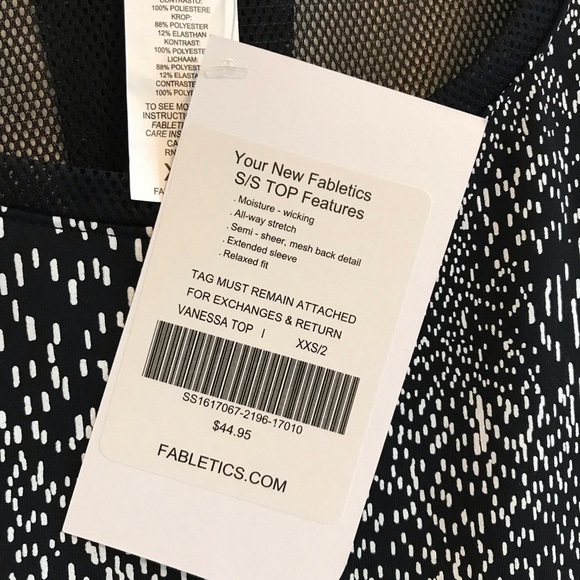 Fabletics | NWT Vanessa Black Mesh Top - Picture 2 of 4